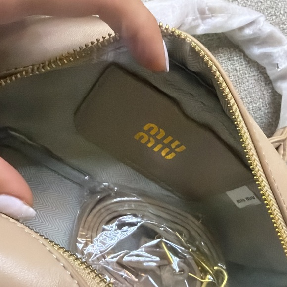 Miu Miu Beige Quilted Mini Bag with Gold Accents - Picture 4 of 4